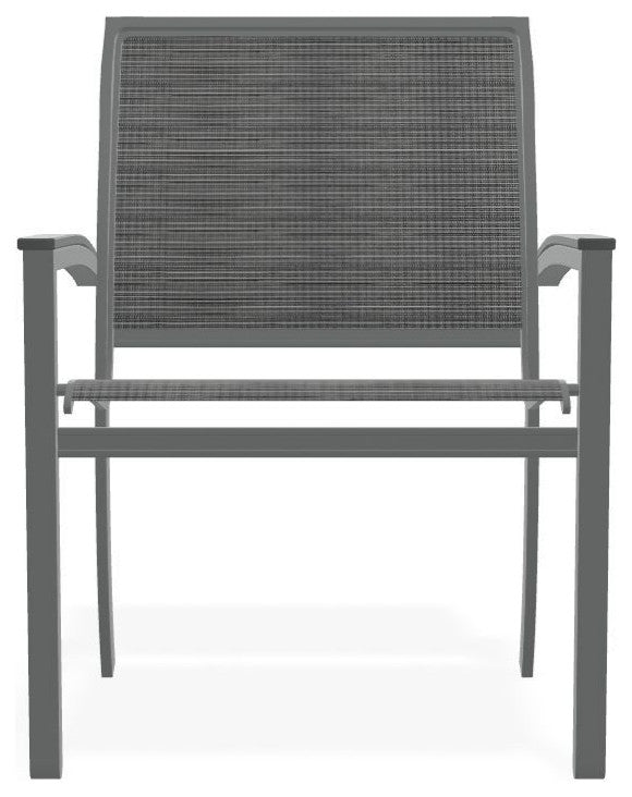 Bazza Sling Stackable Outdoor Dining Chair, Destiny Steel/Graphite