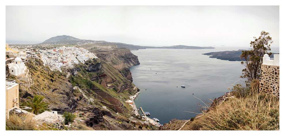 Beautiful View of Santorini Island, Large landscape Canvas Art Print, 60"x28"