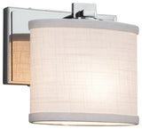 Textile Era, Wall Sconce, Oval, Chrome, White, LED