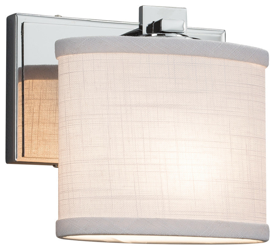 Textile Era, Wall Sconce, Oval, Chrome, White, LED