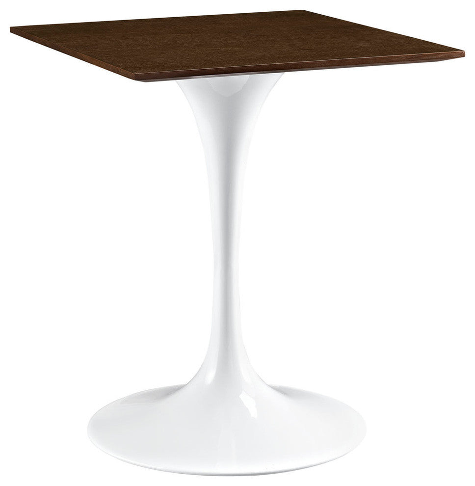 Modern Urban Contemporary Wood Side Table, Walnut Steel Wood