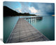 Wooden Bridge to Calm Ocean, Modern Canvas Art Print, 60"x28"