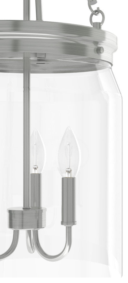 Hunter Devon Park Brushed Nickel 3 Light Pendant Ceiling Light