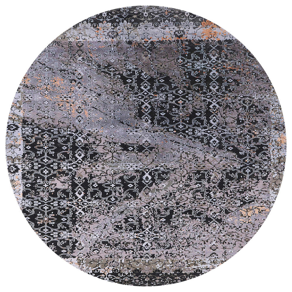 Ahgly Company Indoor Round Mid-Century Modern Area Rugs, 8' Round