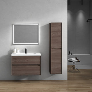 Kingdee Red Oak Wall Mounted Vanity With Reinforced Acrylic Sink, 36''