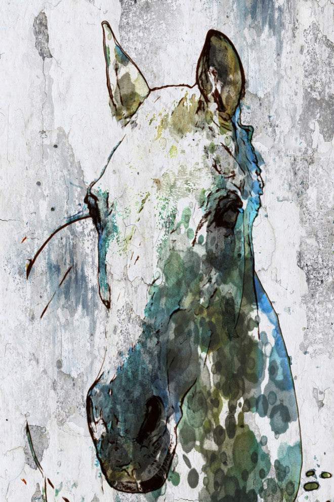 Marmont Hill, "Light Gray Horse" by Irena Orlov Painting Wrapped Canvas, 24x36