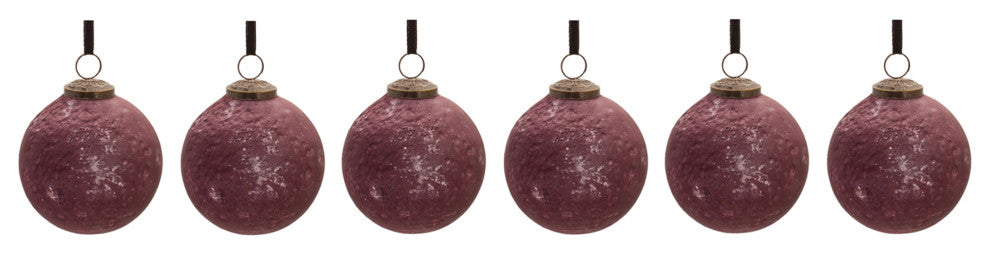 Distressed Glass Ball Ornament, Set of 6