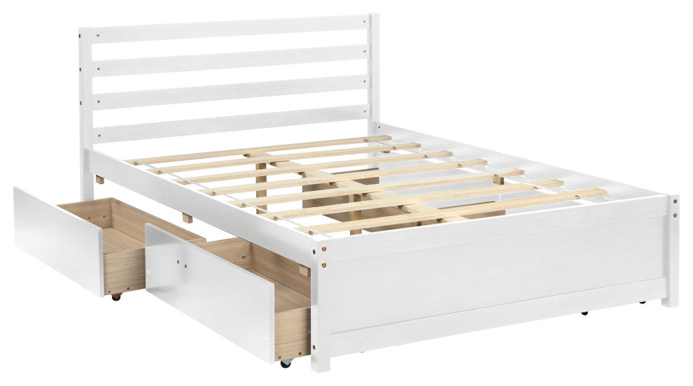 Gewnee Full Size Wood Platform Bed Frame