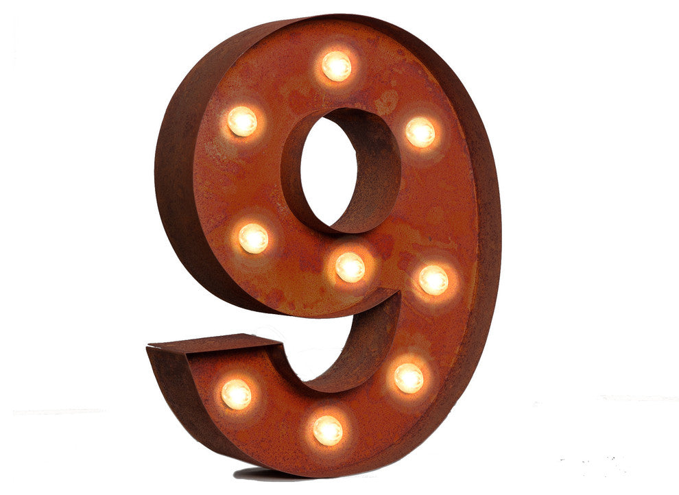 Vintage Retro Lights and Signs Number "9"