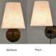 Plug-in Wall Lamp Set of 2 Fabric Shade Wall Sconces Light