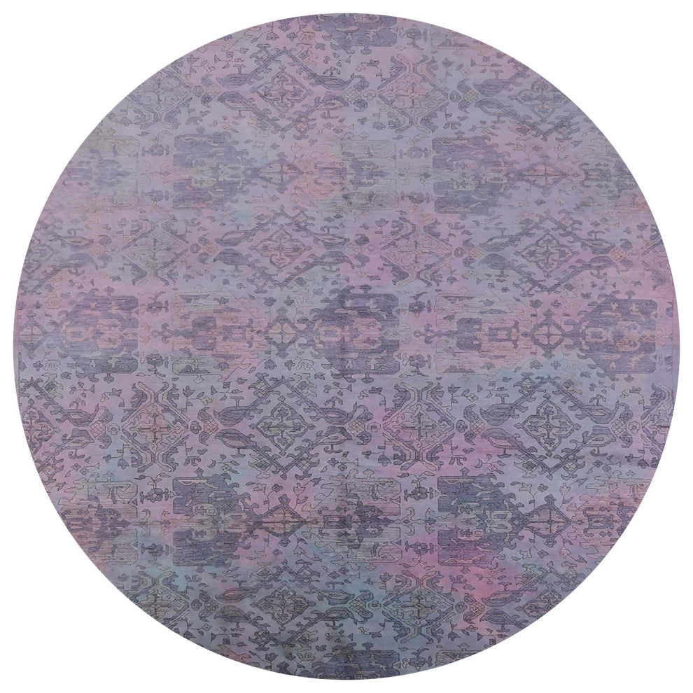 Ahgly Company Indoor Round Mid-Century Modern Area Rugs, 7' Round