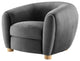 Armchair Accent Chair, Velvet, Dark Gray, Modern, Living Lounge Hospitality