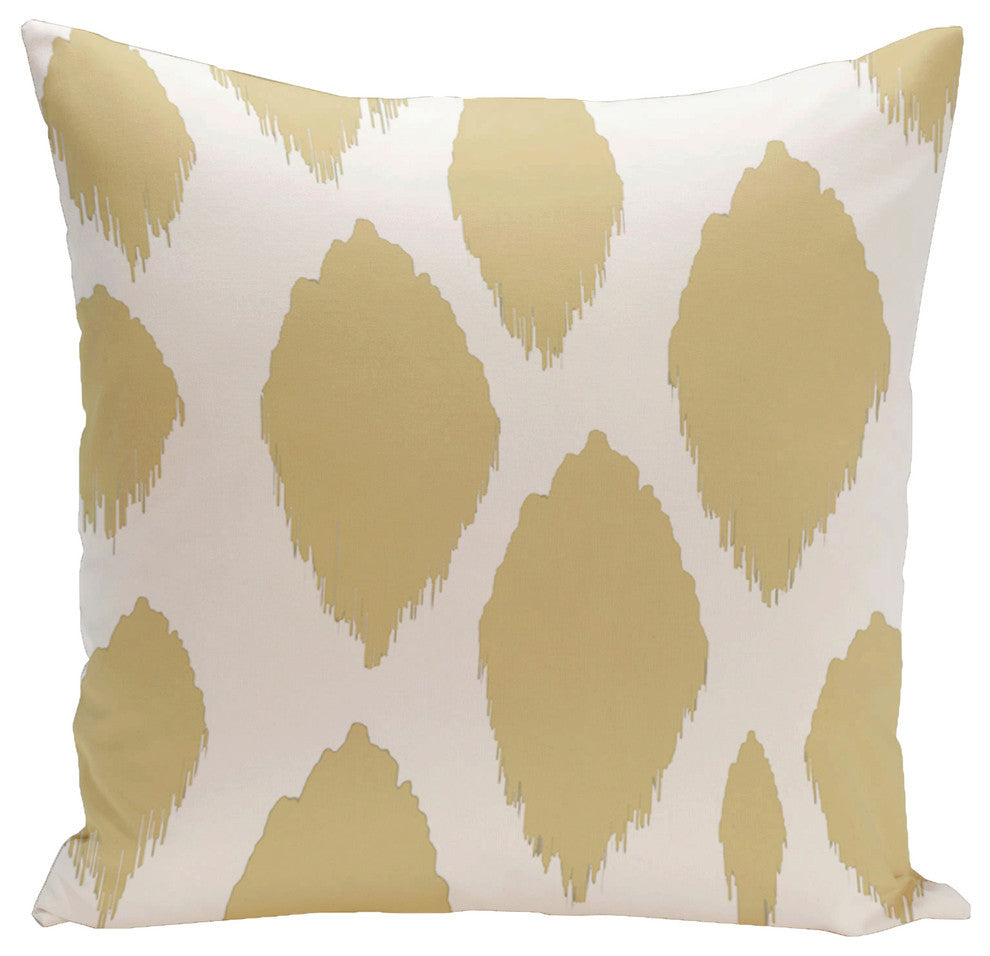 Geometric Decorative Outdoor Pillow, Yellow, 20"x20"