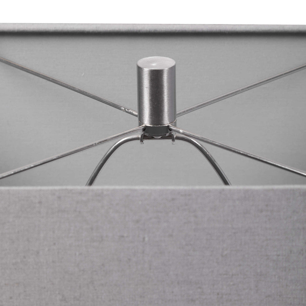 Luxe Modern Woodland Style Carved Ceramic Table Lamp Gloss White Organic Gray