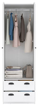 Denton Armoire with French Doors and 2 Drawers, White