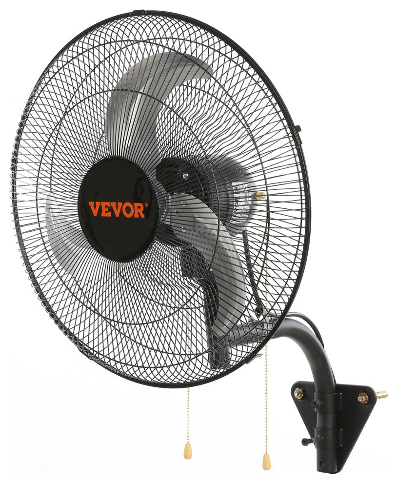 VEVOR Industrial Wall Mount Fan Oscillating Metal Fan 3 Speed, 18"