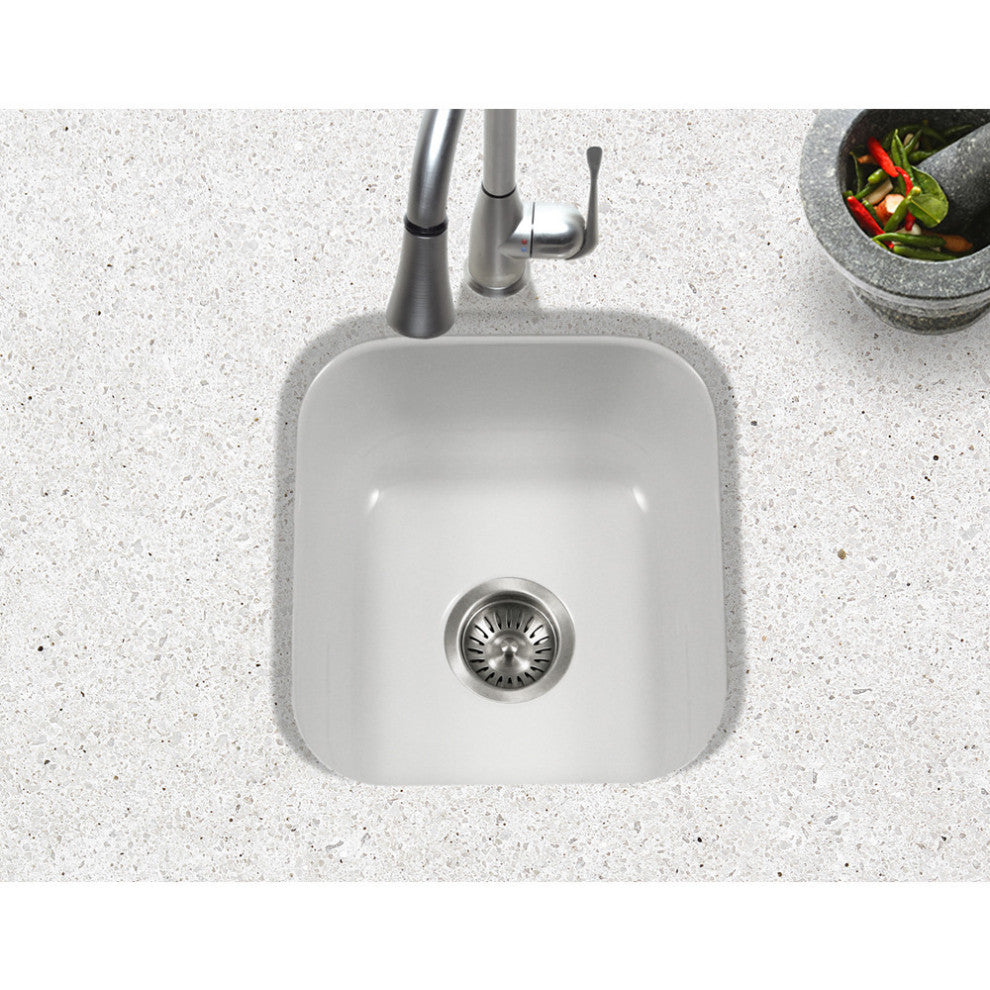 Houzer PCB-1750 Porcela 15-5/8" Undermount Single Basin Porcelain - Navy Blue