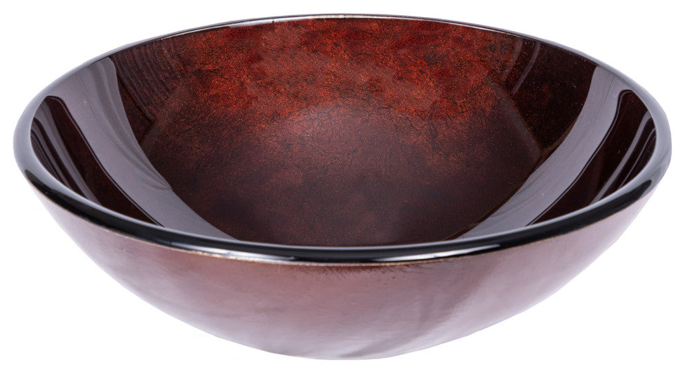 Eden Bath EB_GS09 Red Copper Reflections Bathroom Glass Vessel Sink