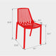 LeisureMod Acken Mid-Century Modern Plastic Dining Chair, Red