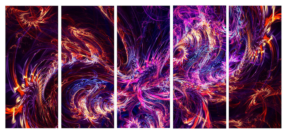 "Abstract Tidal Wave at Night" Canvas Painting