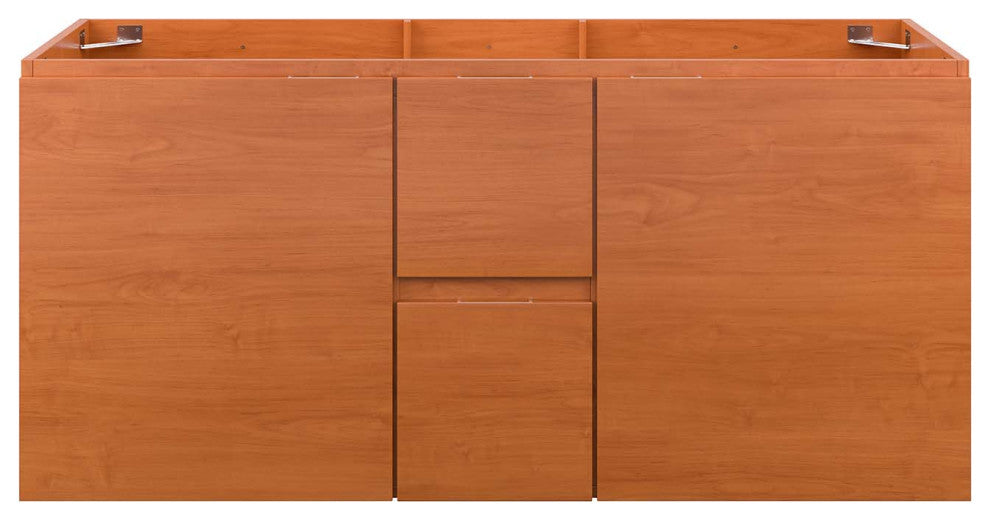 Scenic 48" Double Wall-Mount Bathroom Vanity Cabinet, Cherry Walnut