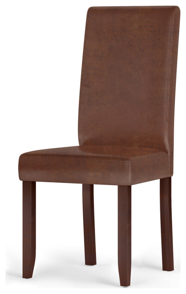 Acadian Solid Hardwood 5 Piece Dining Set, Distressed Saddle Brown