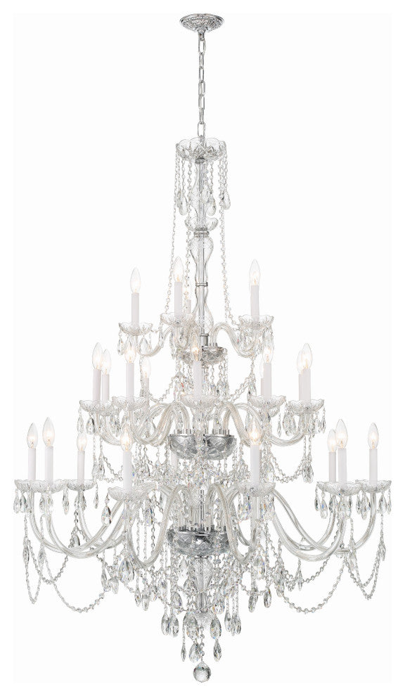 Traditional Crystal 25-Light Polished Chrome Chandelier