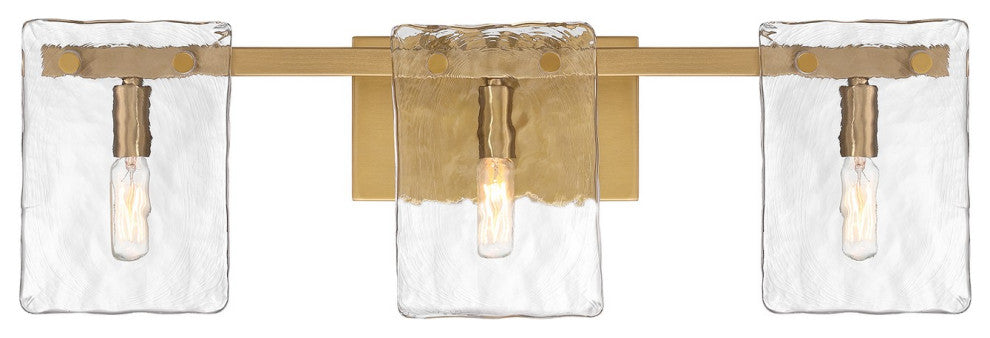 Genry 3-Light Bathroom Vanity Light, Warm Brass