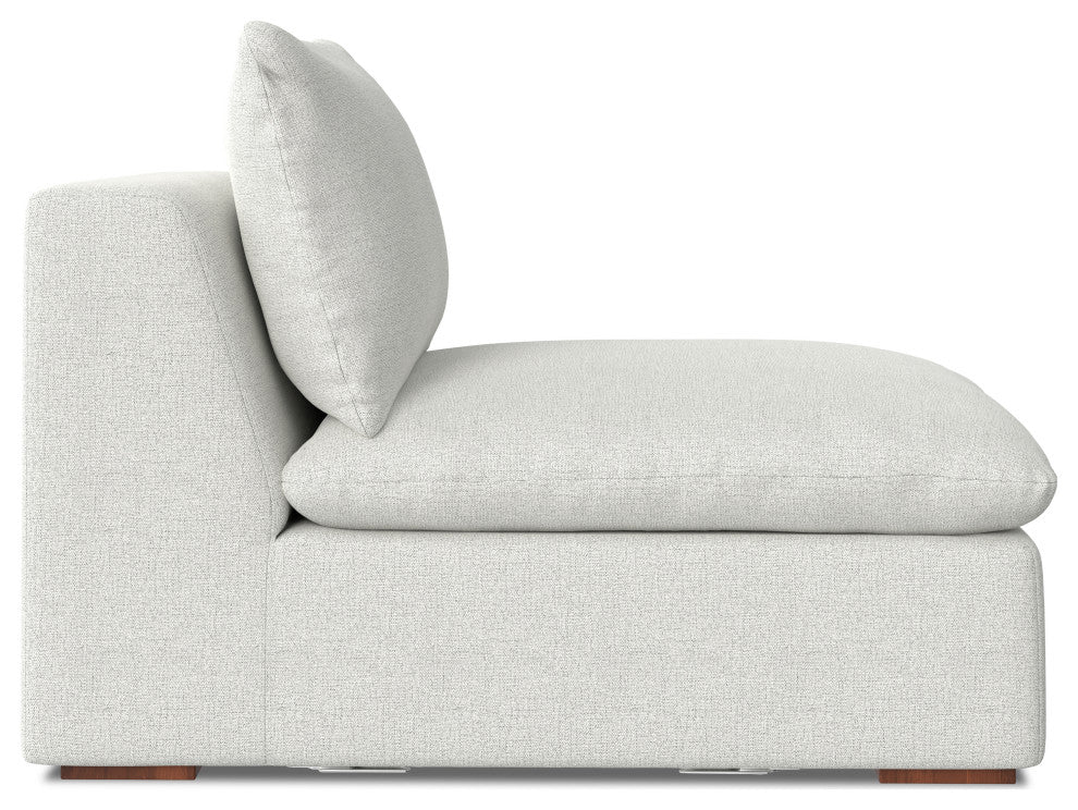 Jasmine Center Armless Sofa Module in Performance Fabric, Cloud Gray