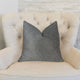 Dusky Veined Silver and Taupe Luxury Throw Pillow, 16"x16"