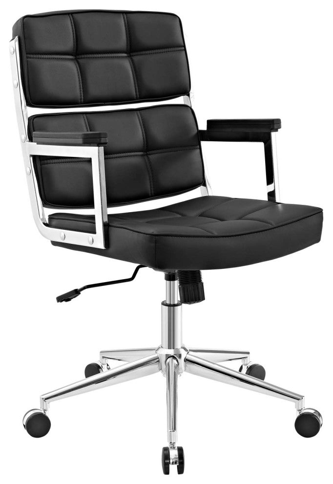 Black Portray Highback Upholstered Vinyl Office Chair