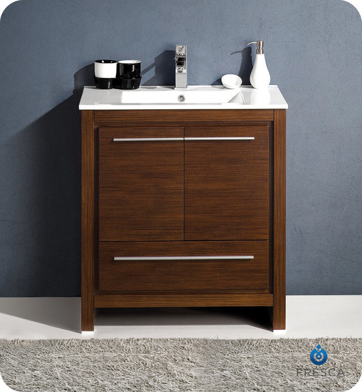Fresca Allier Wenge Brown Modern Bathroom Cabinet With Sink, 30"