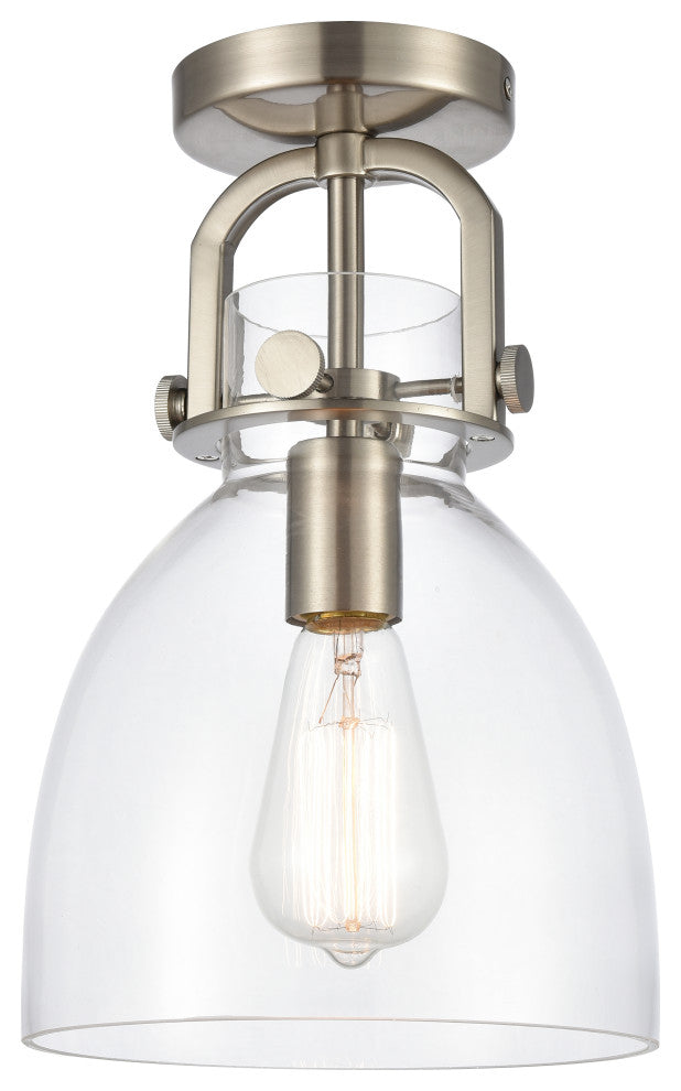 Innovations Newton Bell 1 8" Flush Mount Satin Nickel
