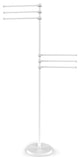 Towel Stand with 6 Pivoting 12" Arms, Matte White