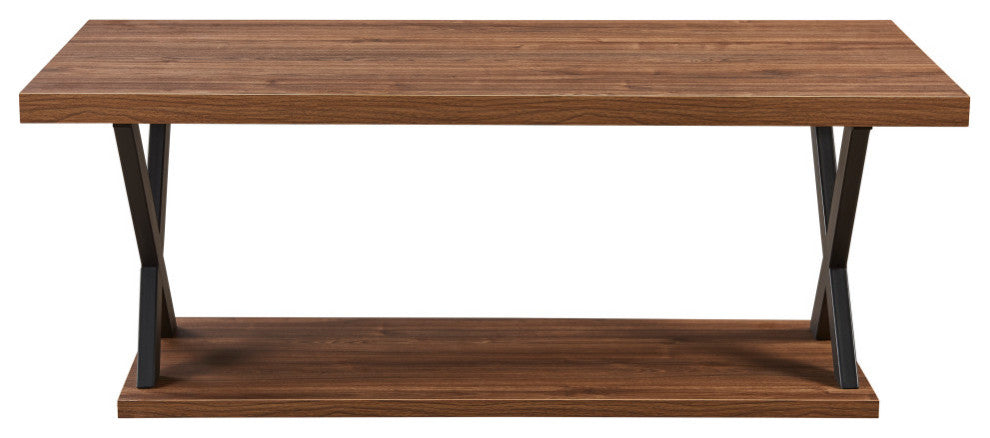 Double-Layer X Coffee Table With Storage