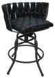 Metalona Swivel Tilt Bar Stool, Black Vinyl, Gray, 30"