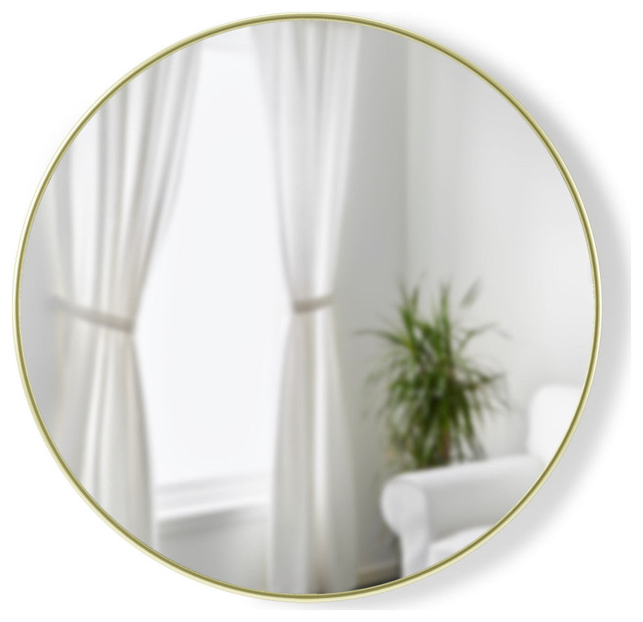 Umbra Hubba Mirror With Metallic Finish, Brass