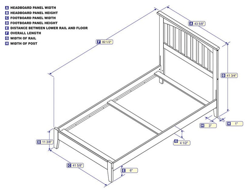 Mission Bed, Espresso, Twin Xl