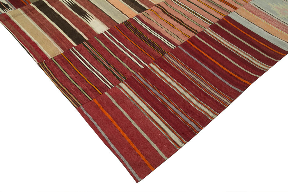 Rug N Carpet - Handmade Turkish 10' 0'' x 13' 3'' Vintage Patchwork Kilim Rug