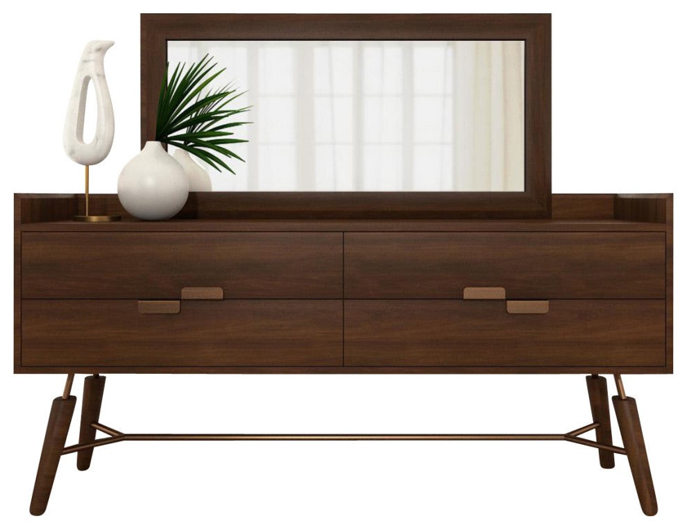 Modrest Sutton Mid-Century Elisa Acacia Wood Mirror