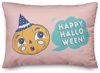 Retro Halloween Pumpkin 14x20 Throw Pillow
