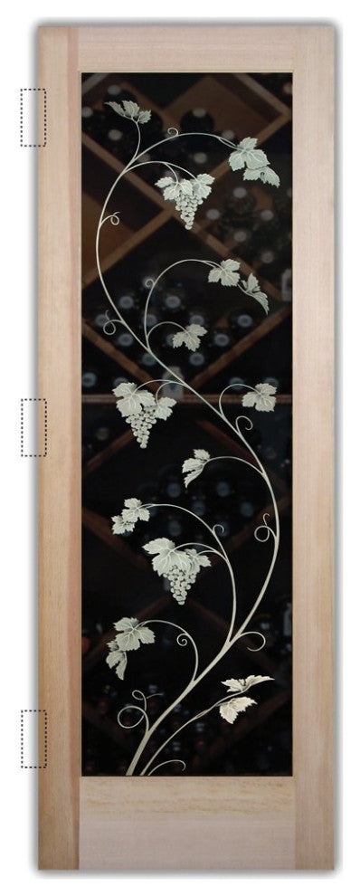 Wine Door - Vineyard Grapes Unfurled - Douglas Fir (stain grade) - 32" x 80"...