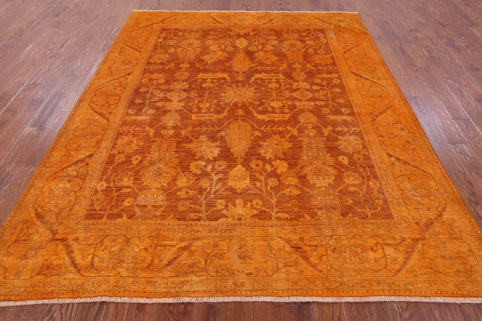 Hand Knotted Overdyed Full Pile Rug 8' 2" X 9' 7" - HR6475