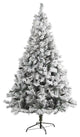 7' Flocked White River Mountain Pine Artificial Christmas Tree With Pinecones