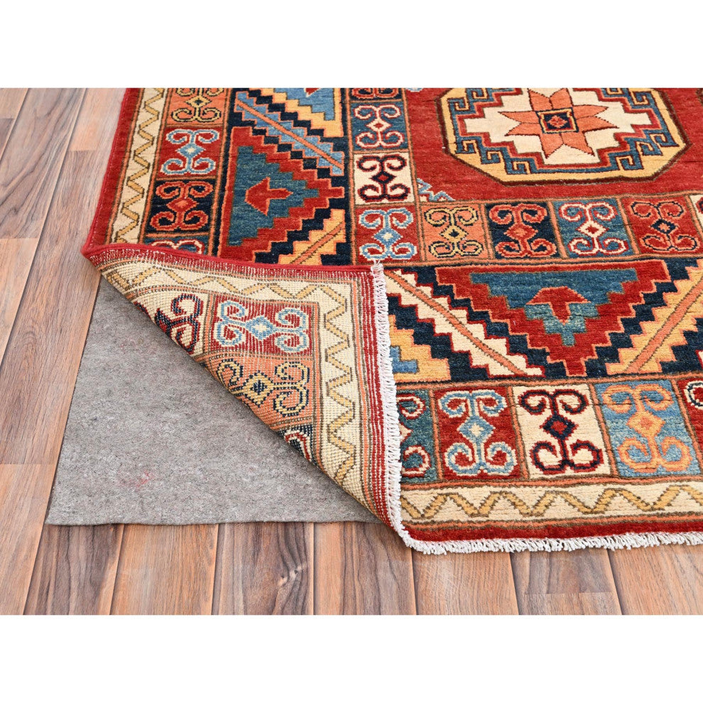 Cardinals Red Afghan Ersari Design Hand Knotted Natural Wool Rug 10'x13'10"