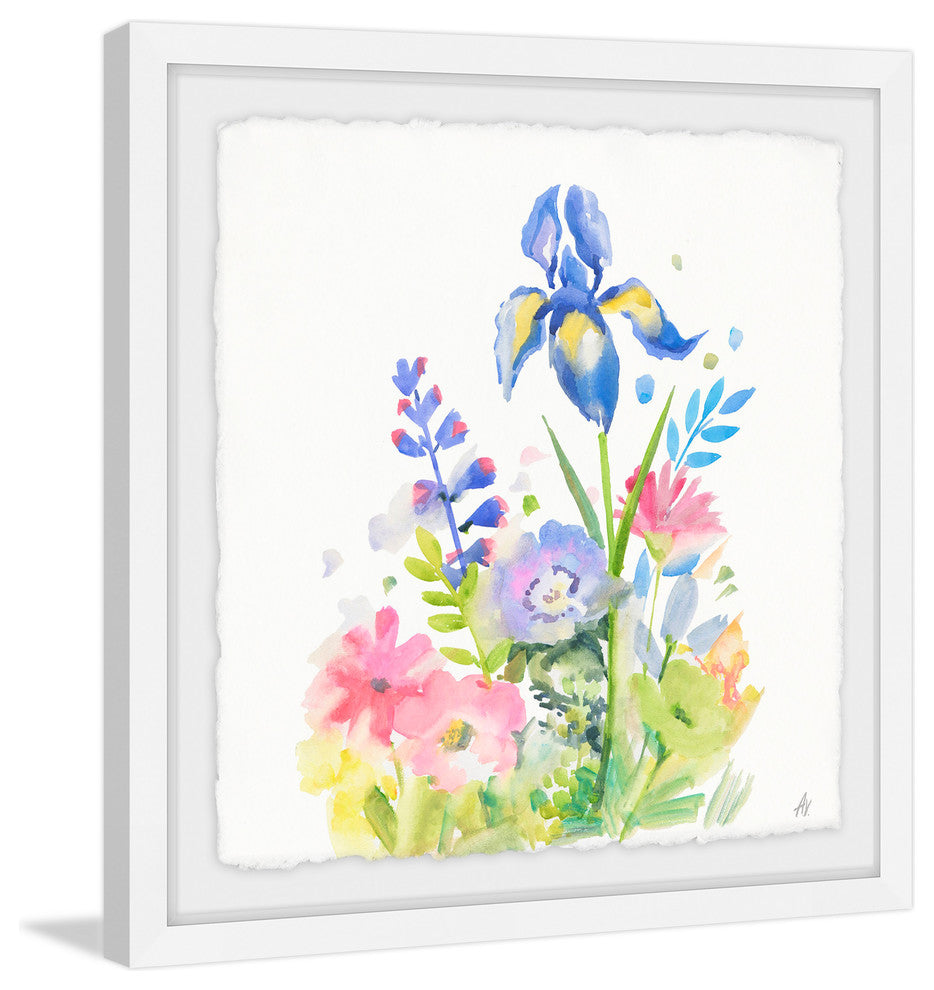 "Iris in Bloom" Framed Painting Print, 12"x12"