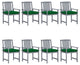 Vidaxl Garden Chairs With Cushions, Set of 8, Solid Acacia Wood Gray