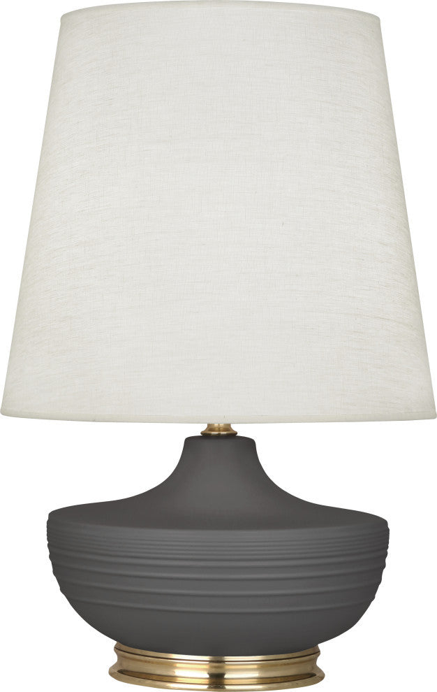 Michael Berman Nolan Table Lamp, Matte Ash With Modern Brass