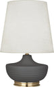 Michael Berman Nolan Table Lamp, Matte Ash With Modern Brass