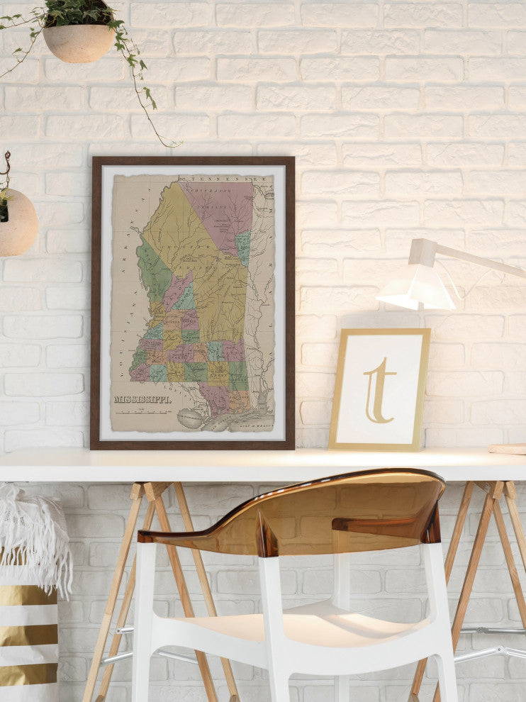 "Colored Mississippi" Framed Painting Print, 12x18